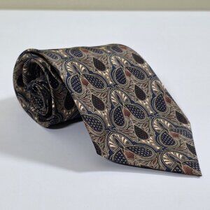 Simon Chang Silk Tie Multicolor Paisley Floral Vtg Boho Canada Made W 4" L 57"